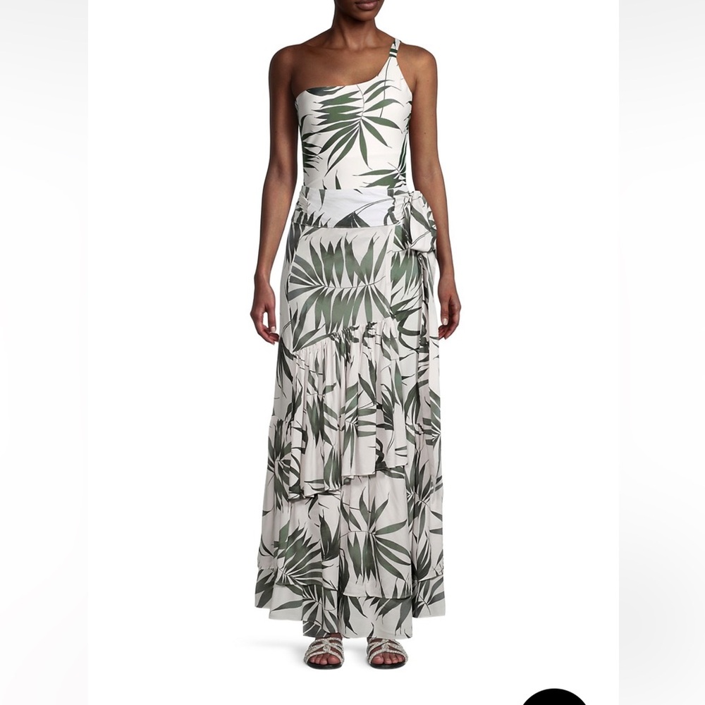 Onda de Mar ruffle tropical print Maxi Skirt S
